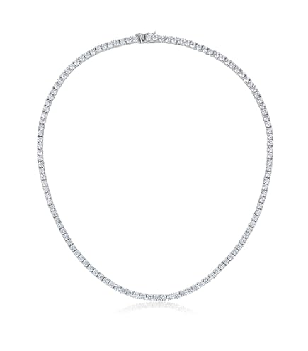 Amazon.com: Gemsme 4mm Tennis Necklaces for Women - 3 Prong 18K
